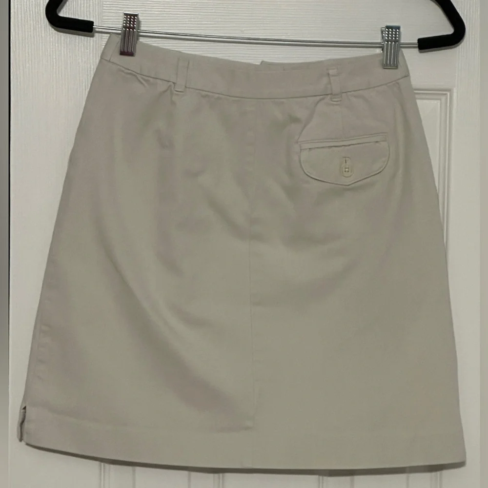 Annex Petite Khaki Utility Skirt Size 4P Button Pocket Belted Style